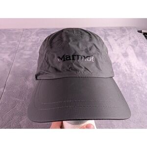 Marmot Mens Gray Nylon Ripstop 5 Panel Running Hat Adjustable One Size